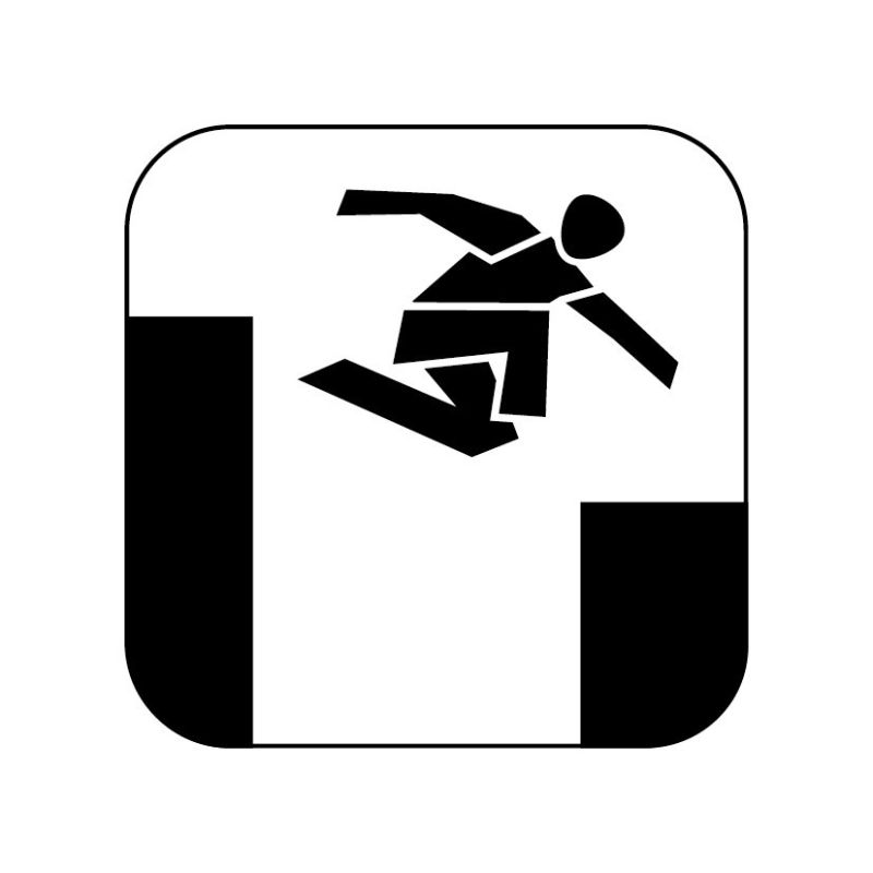 icon parkour schwarz auf weiss 50mm rgb 300dpi